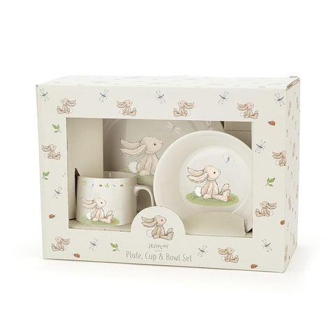 JellyCat Bashful Bunny Bowl, Cup & Plate Set | Little Baby.