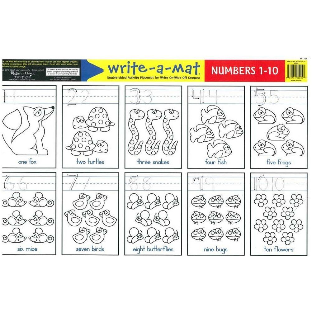 Melissa & Doug Numbers 1-10 Write-A-Mat | Little Baby.