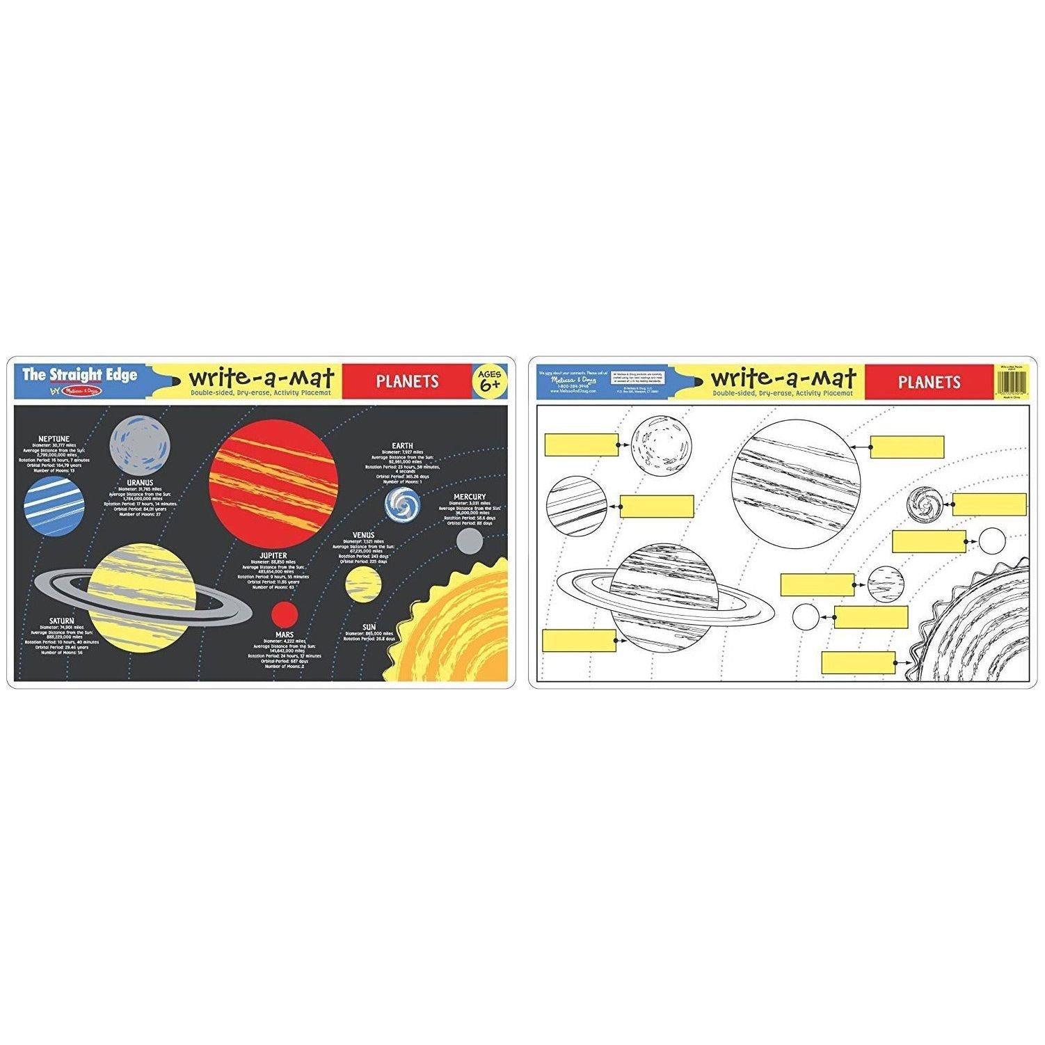 Melissa & Doug Planets Write-A-Mat Puzzle | Little Baby.