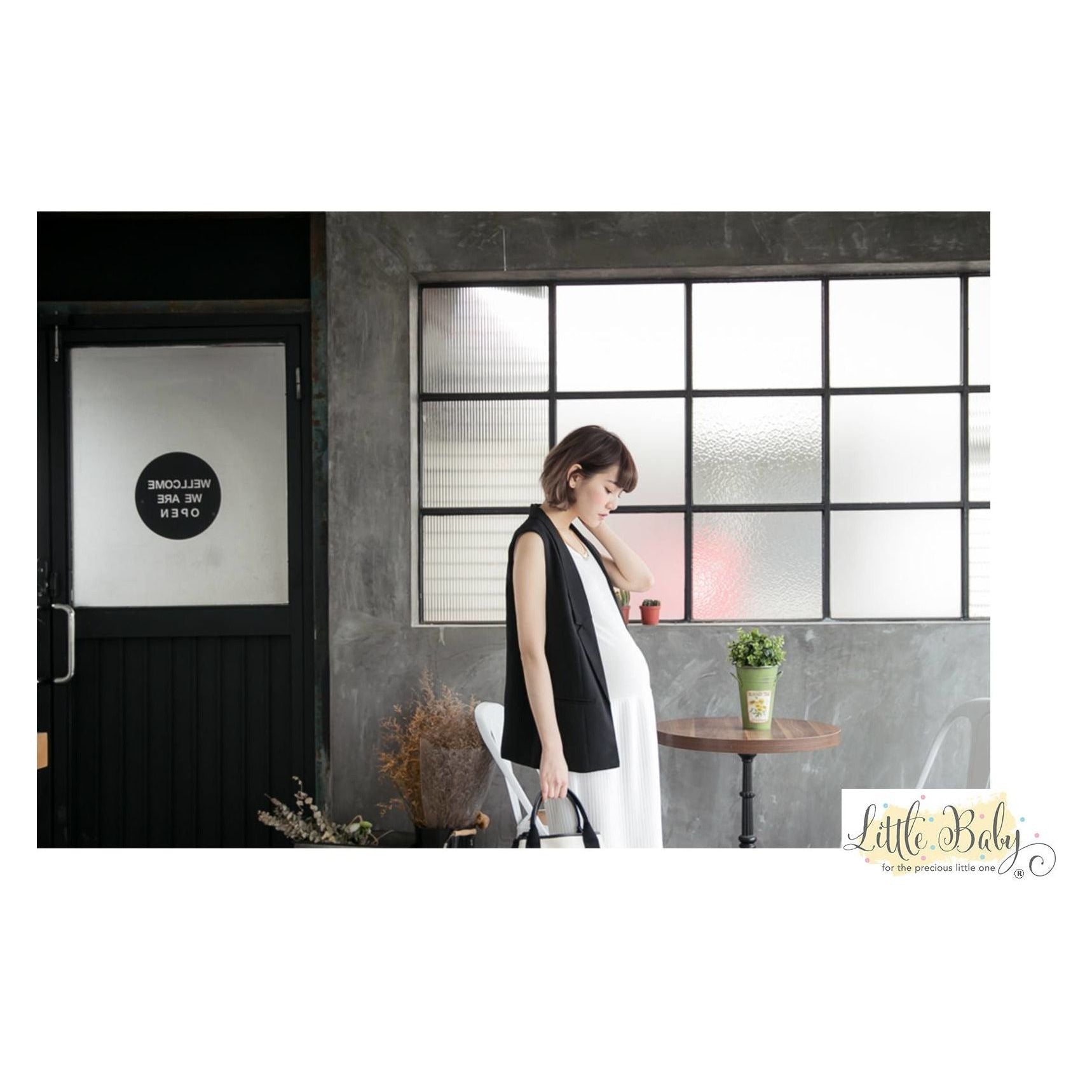 L1662353 Korea Versatile Pleated White Dress | Little Baby.