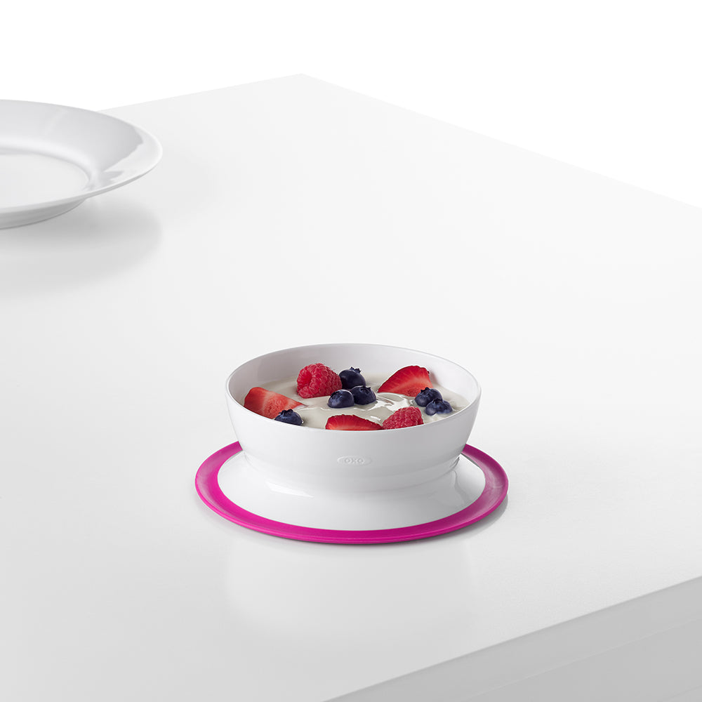 OXO TOT Stick & Stay Suction Bowl - Pink | Little Baby.