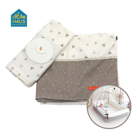 Creamhaus Inua Bumper Bed Guard Cover - Milk Brown | Little Baby.