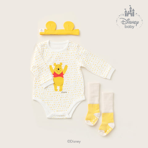 Agabang x Disney Baby Winnie the Pooh Baby Bodysuit with hairband and socks