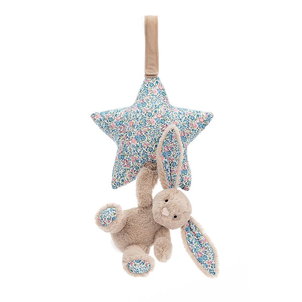 JellyCat Blossom Beige Bunny Musical Pull | Little Baby.