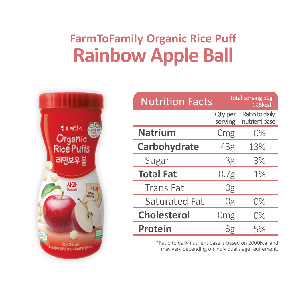 FarmToBaby Organic Rice Puff Rainbow Ball (6m+) Expiry 03/2022 | Little Baby.