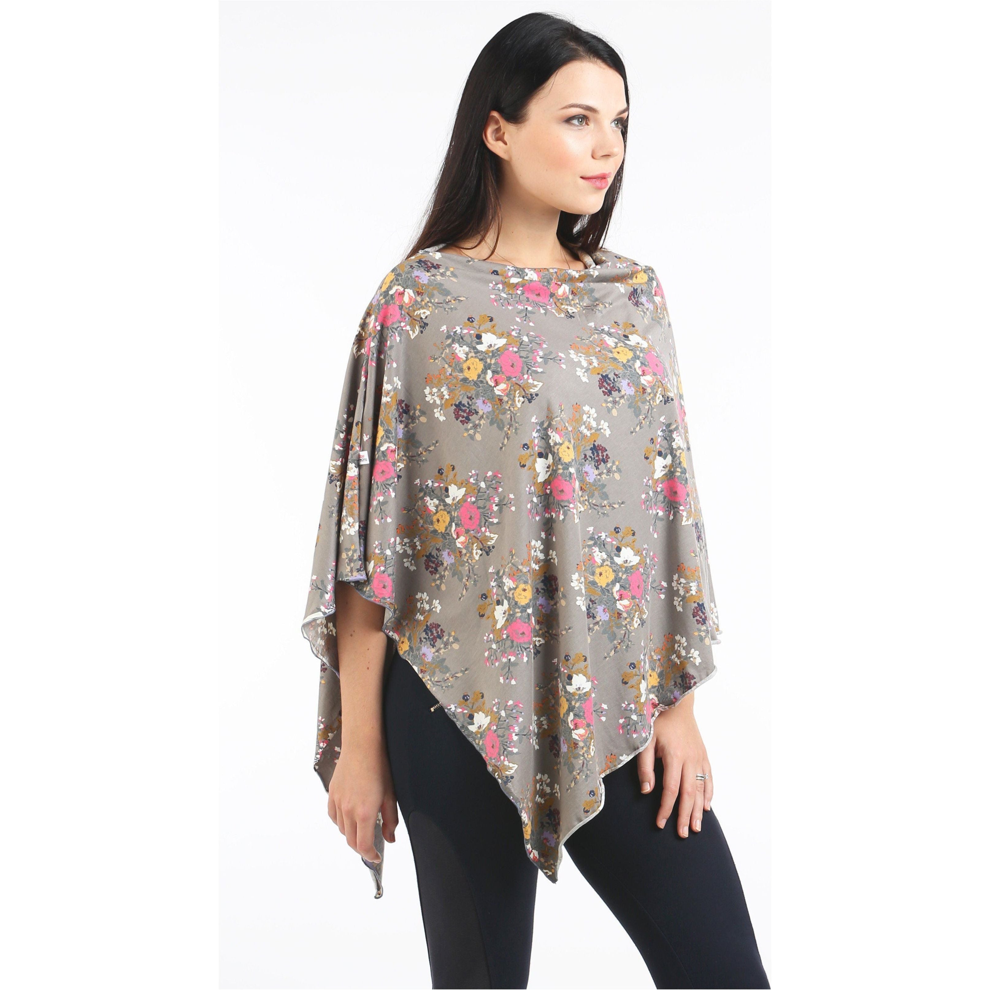 UberMums Earl Grey Floral Nursing Poncho - Modal Spandex | Little Baby.