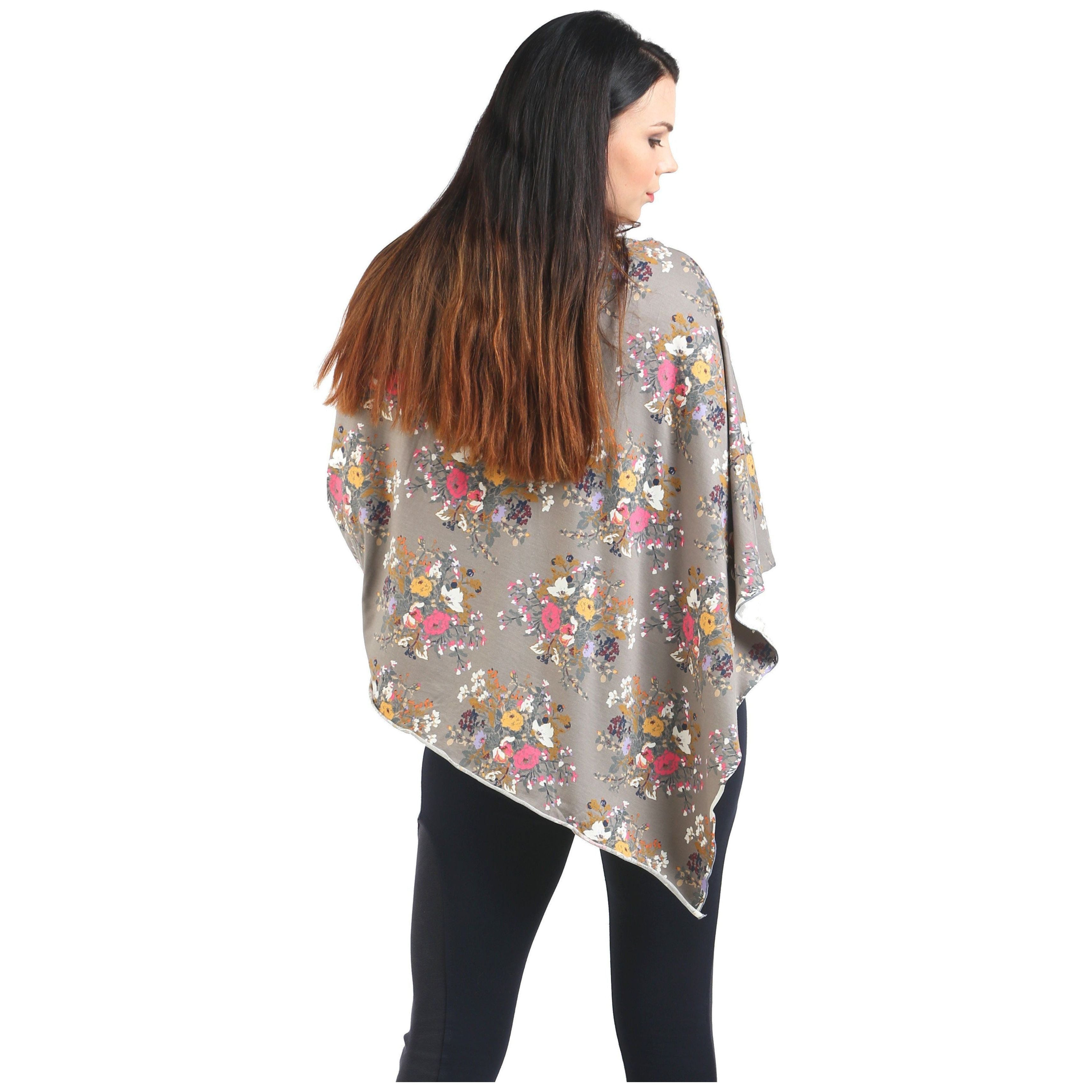 UberMums Earl Grey Floral Nursing Poncho - Modal Spandex | Little Baby.