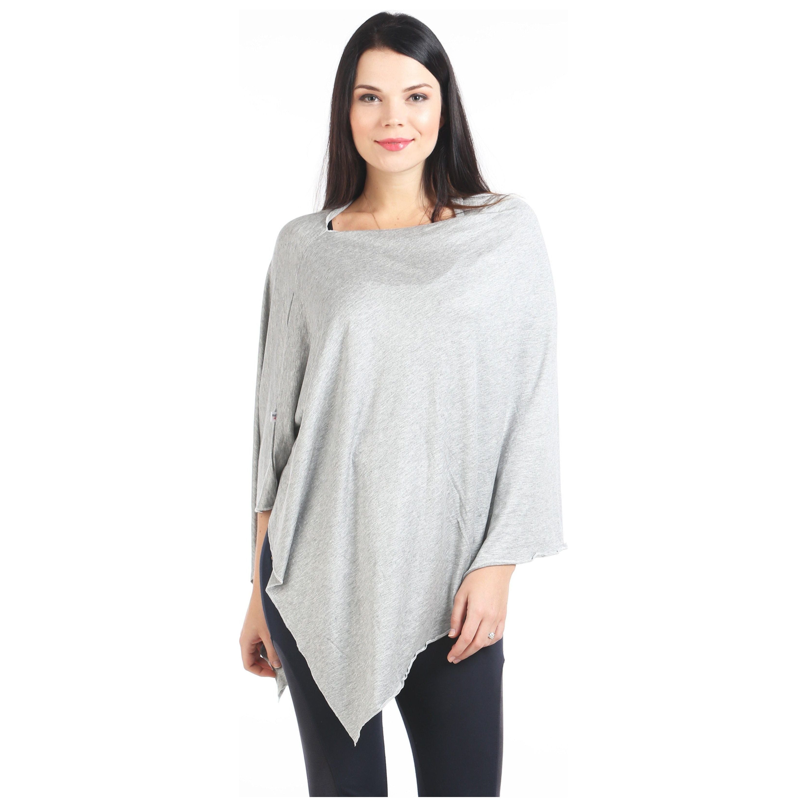 UberMums Heather Grey Nursing Poncho - Modal Spandex | Little Baby.