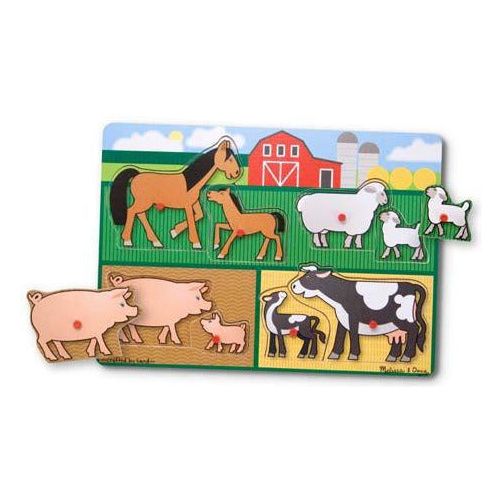 Melissa and Doug Farm Peg Puzzle - 8 Pieces | Little Baby.