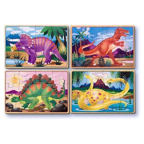 Melissa & Doug Dinosaur Jigsaw Puzzles in a Box | Little Baby.