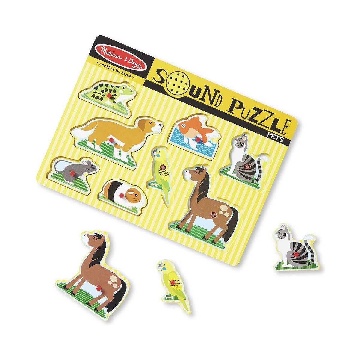 Melissa & Doug Pets Sound Puzzle - 8 Pieces | Little Baby.