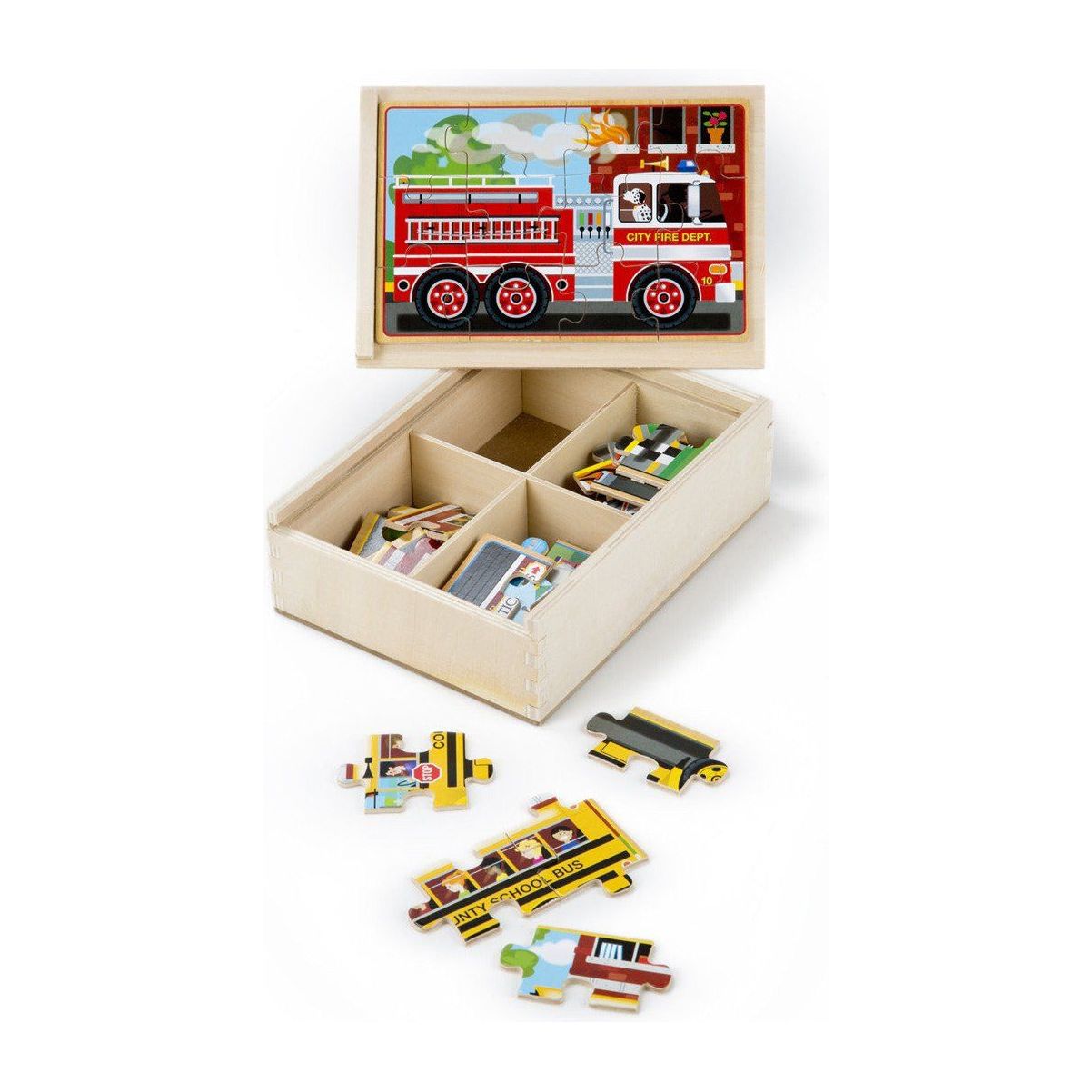 Melissa & Doug Vehicles Jigsaw Puzzles in a Box | Little Baby.