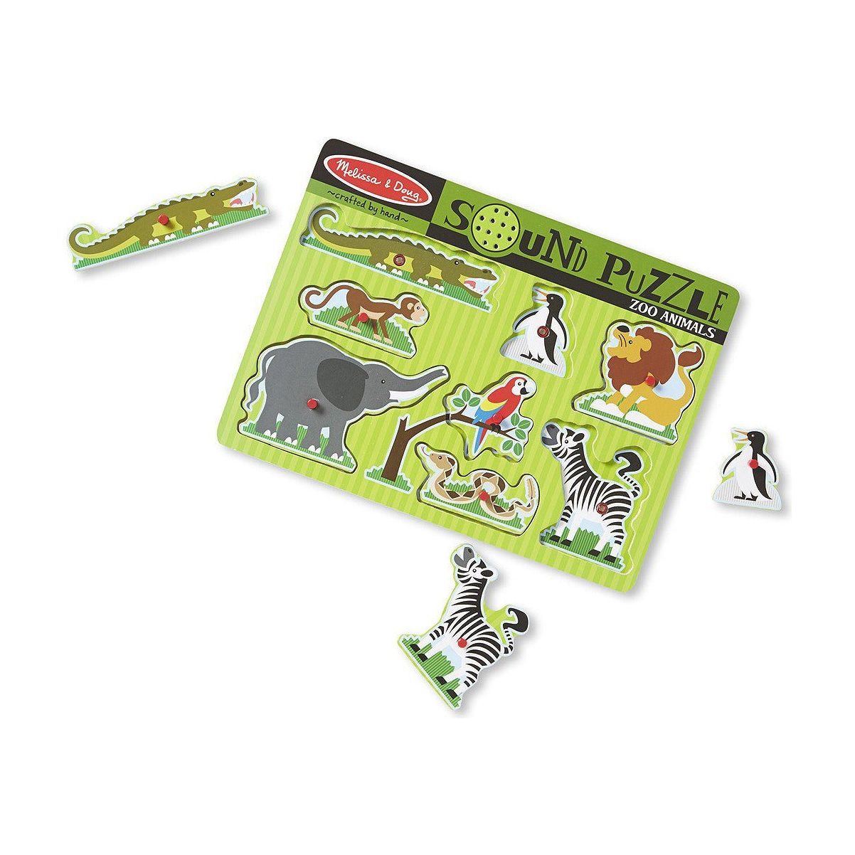 Melissa & Doug Zoo Animals Sound Puzzle - 8 Pieces | Little Baby.