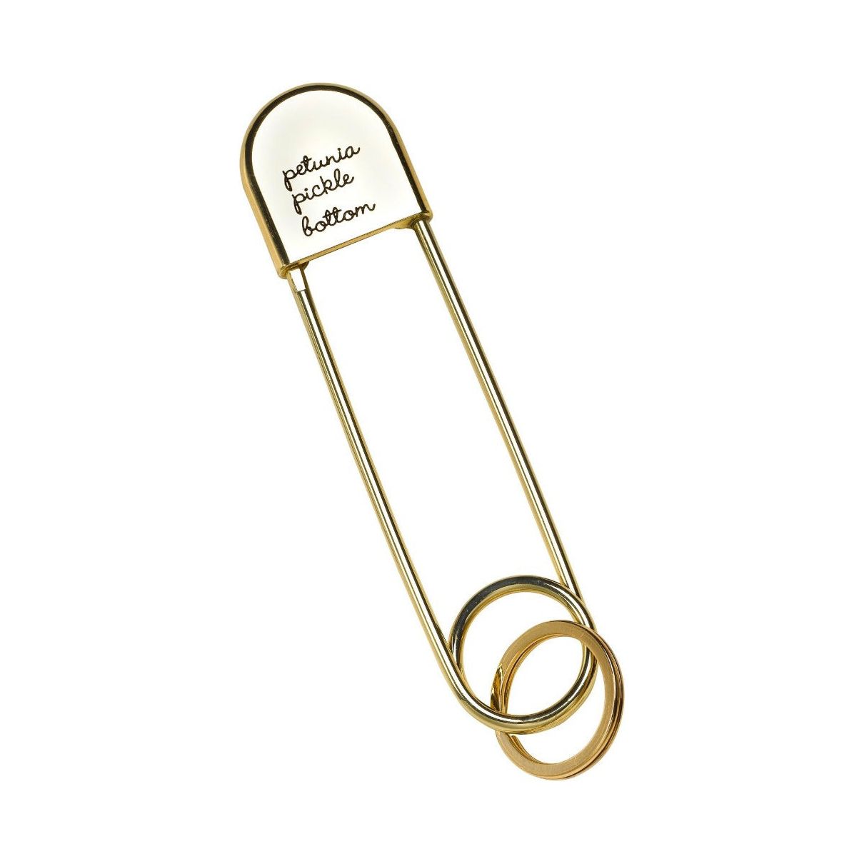 Petunia Pickle Bottom Safety Pin Keychain in Gold | Little Baby.