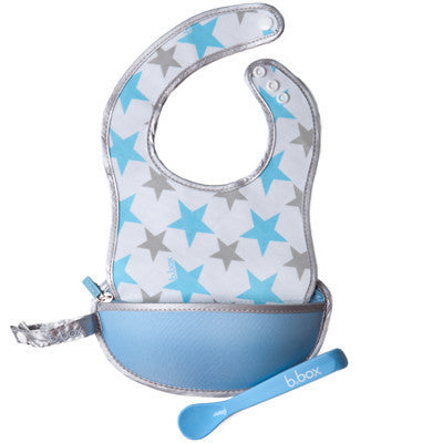 B.box Travel Bib w/ Baby Spoon (Shining Stars) | Little Baby.