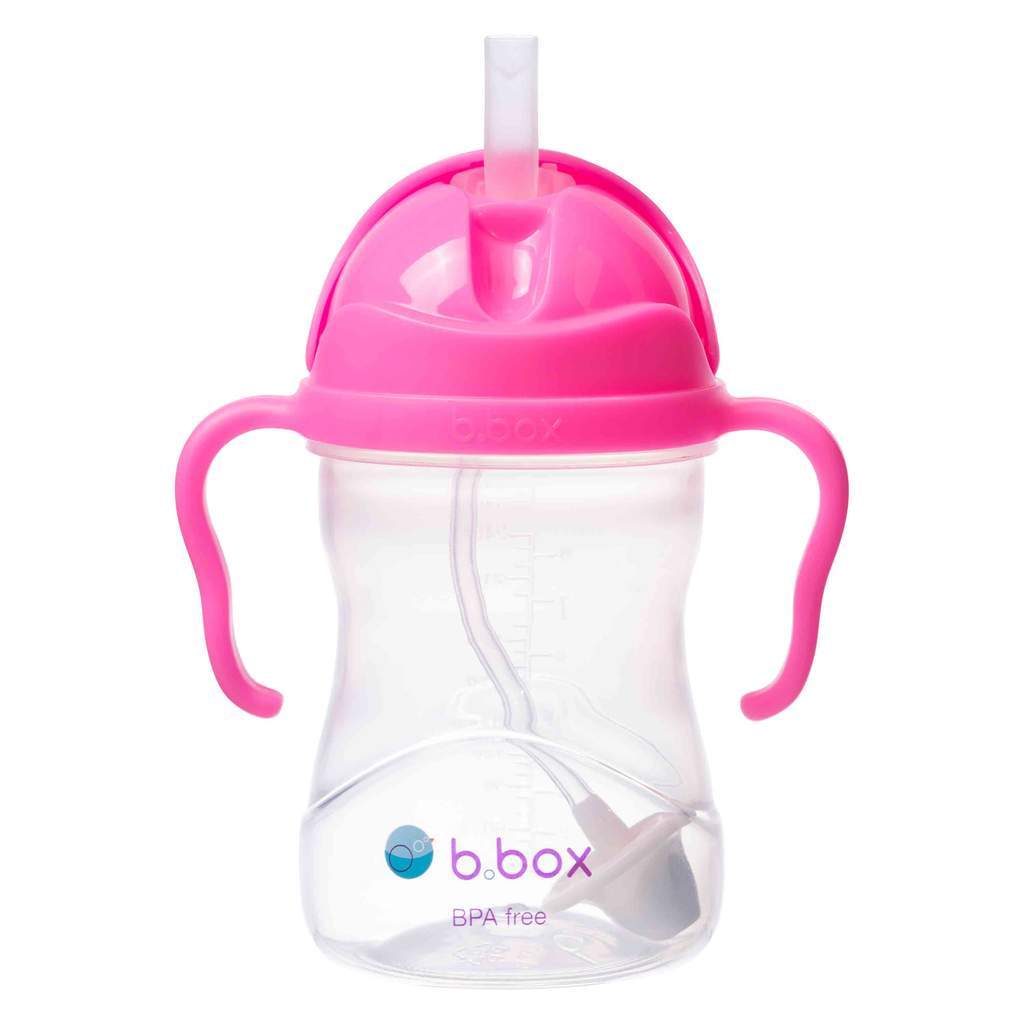 B.Box Sippy Cup Neon - Pink Pomegranate (NEW Upgraded 2019) | Little Baby.