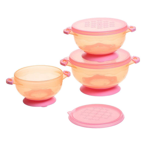 Suction Bowl 3PK Pink | Little Baby.