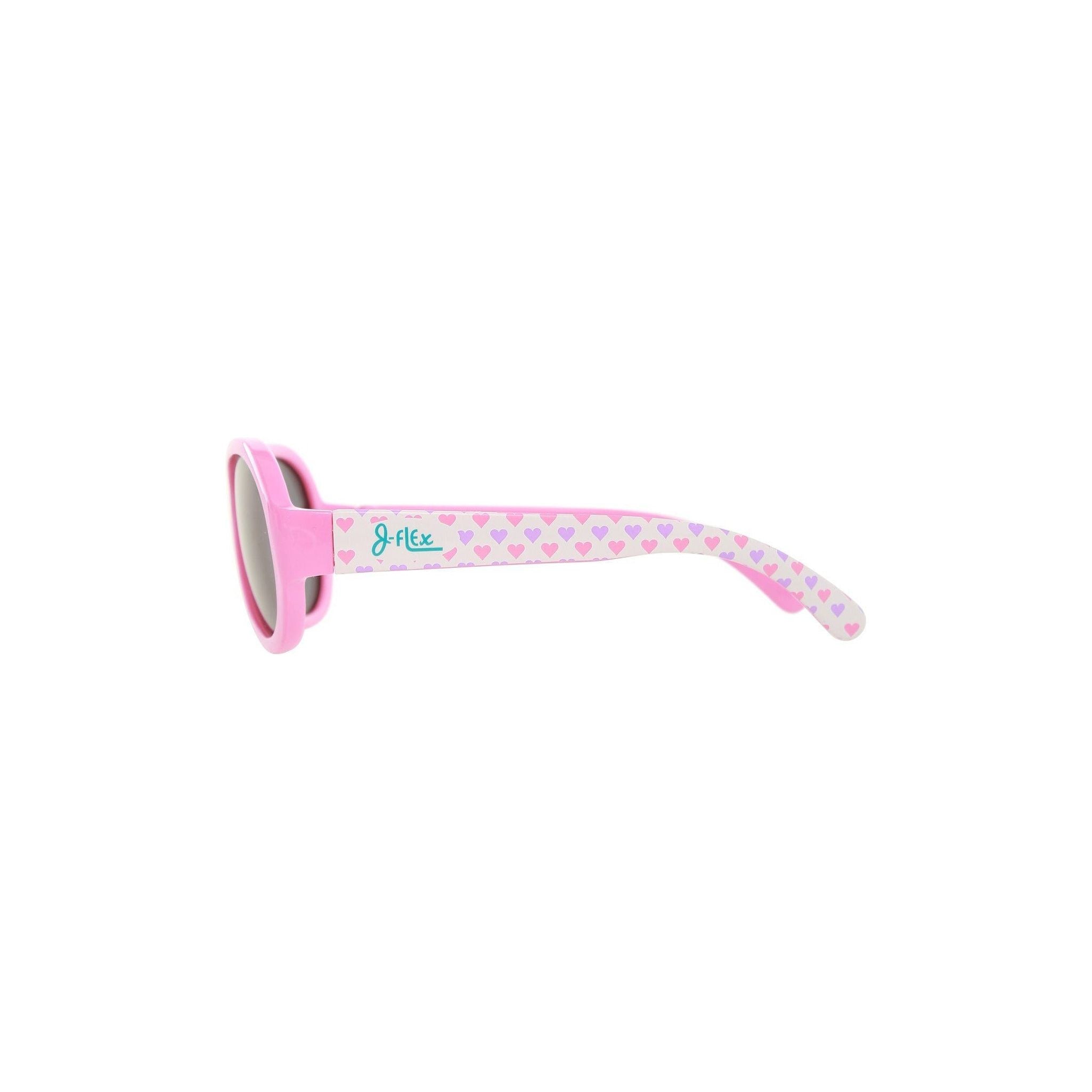 J-Flex Ultra Flexible Kids Polarized Sunglasses (Princess Hearts Pink) | Little Baby.