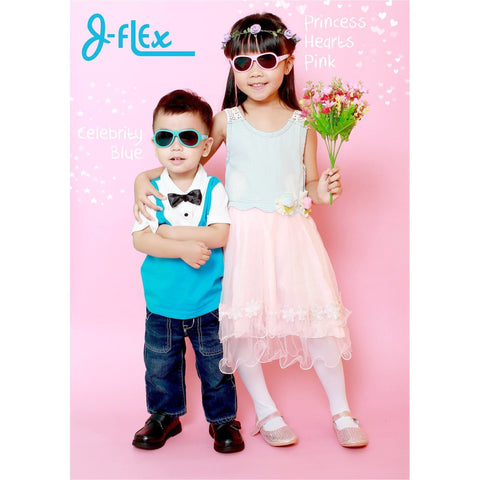 J-Flex Ultra Flexible Kids Polarized Sunglasses (Princess Hearts Pink) | Little Baby.