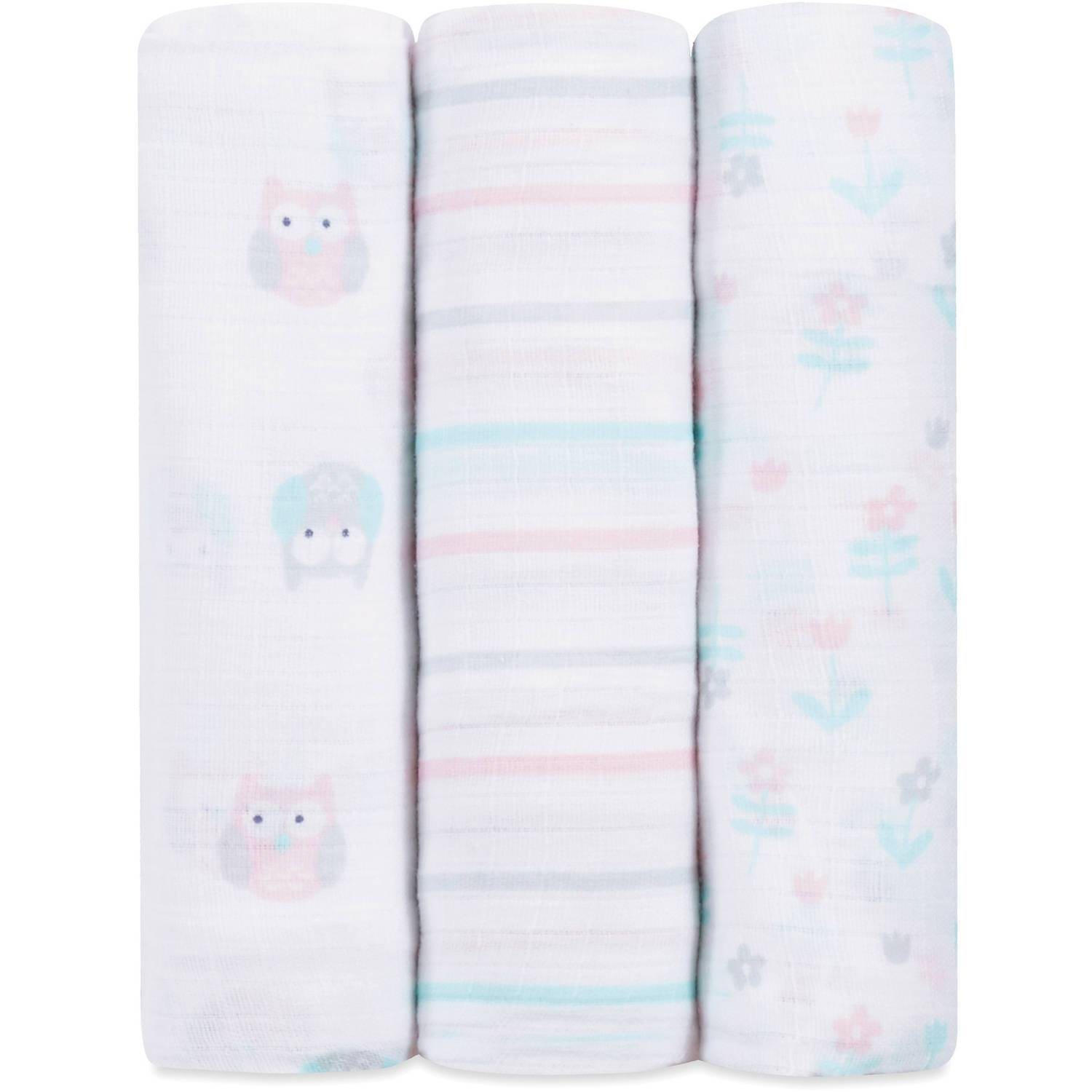 Ideal Baby by the Makers of Aden + Anais Swaddles 3 Pack - Owls | Little Baby.