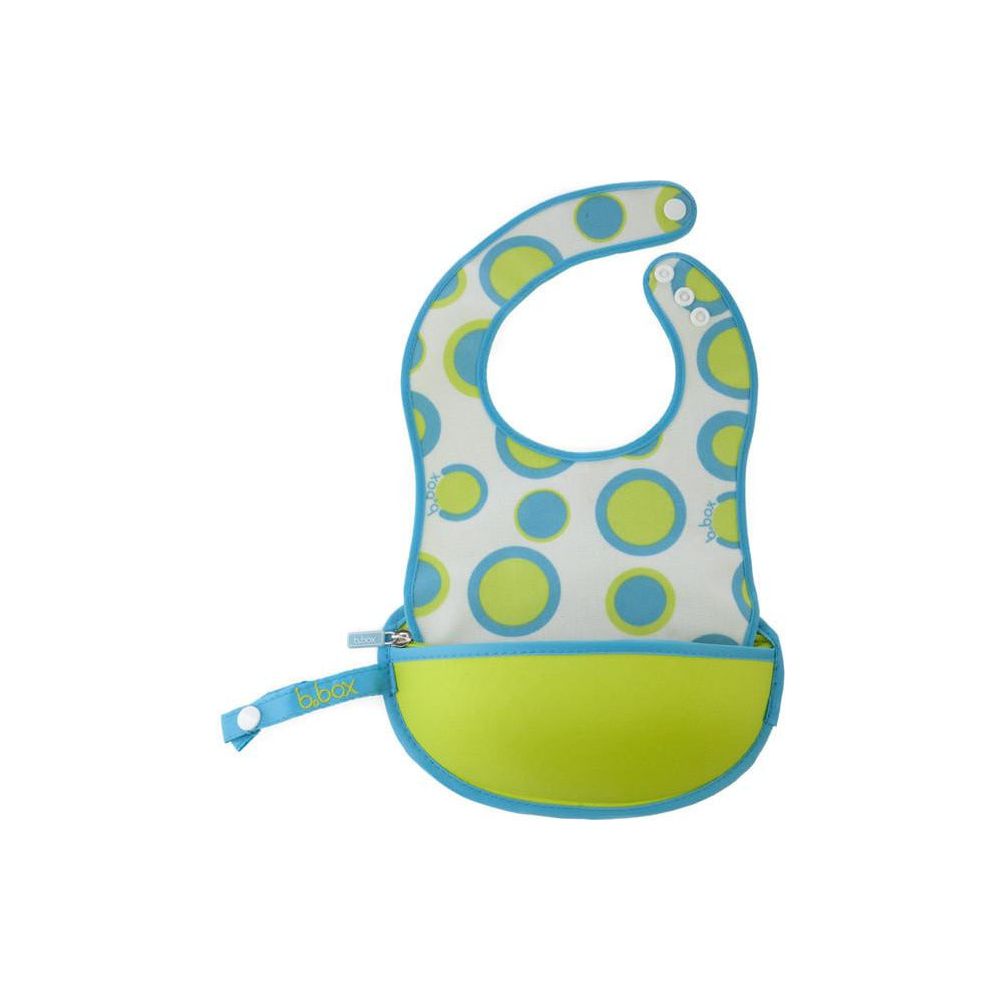 B.box Travel Bib w/ Baby Spoon (Retro Circles) | Little Baby.