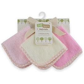 Just Born 3pc Organic Washcloth - Girl | Little Baby.