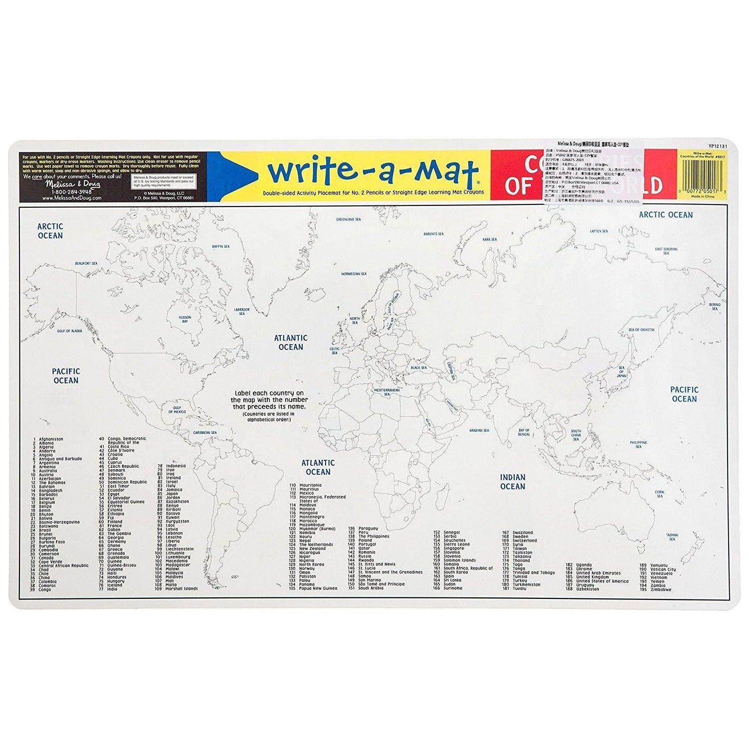 Melissa & Doug Countries of the World Write-A-Mat | Little Baby.