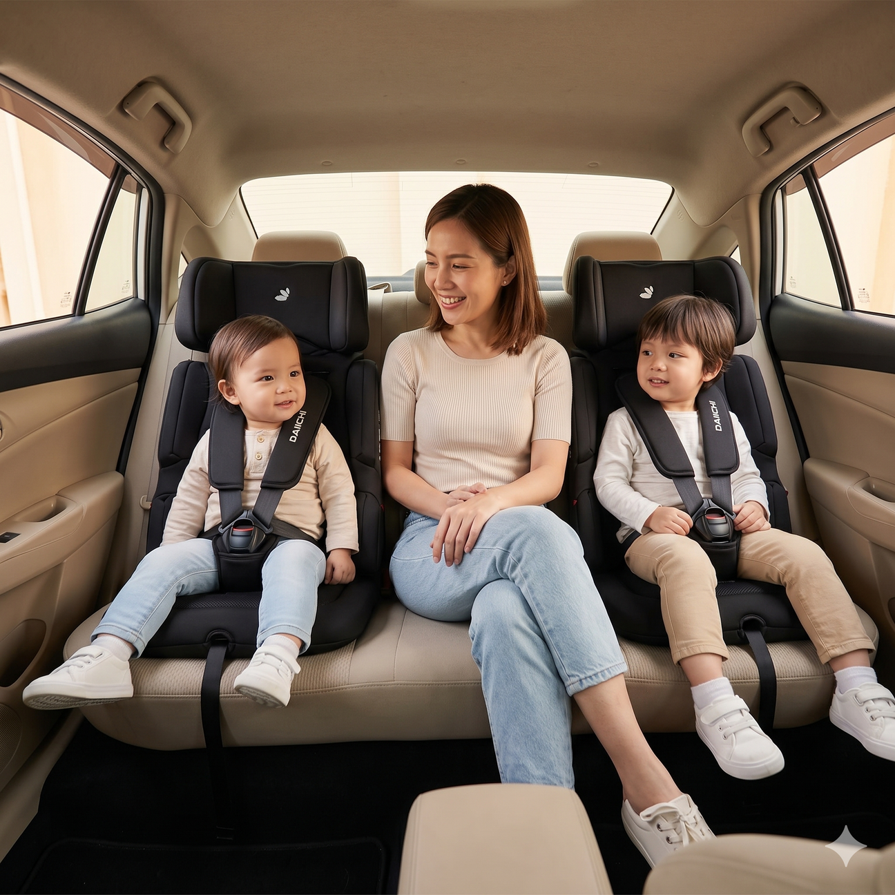 The Middle Seat Struggle: How to Fit 2 Car Seats & An Adult in a 5-Seater (Without Upgrading Your Car)