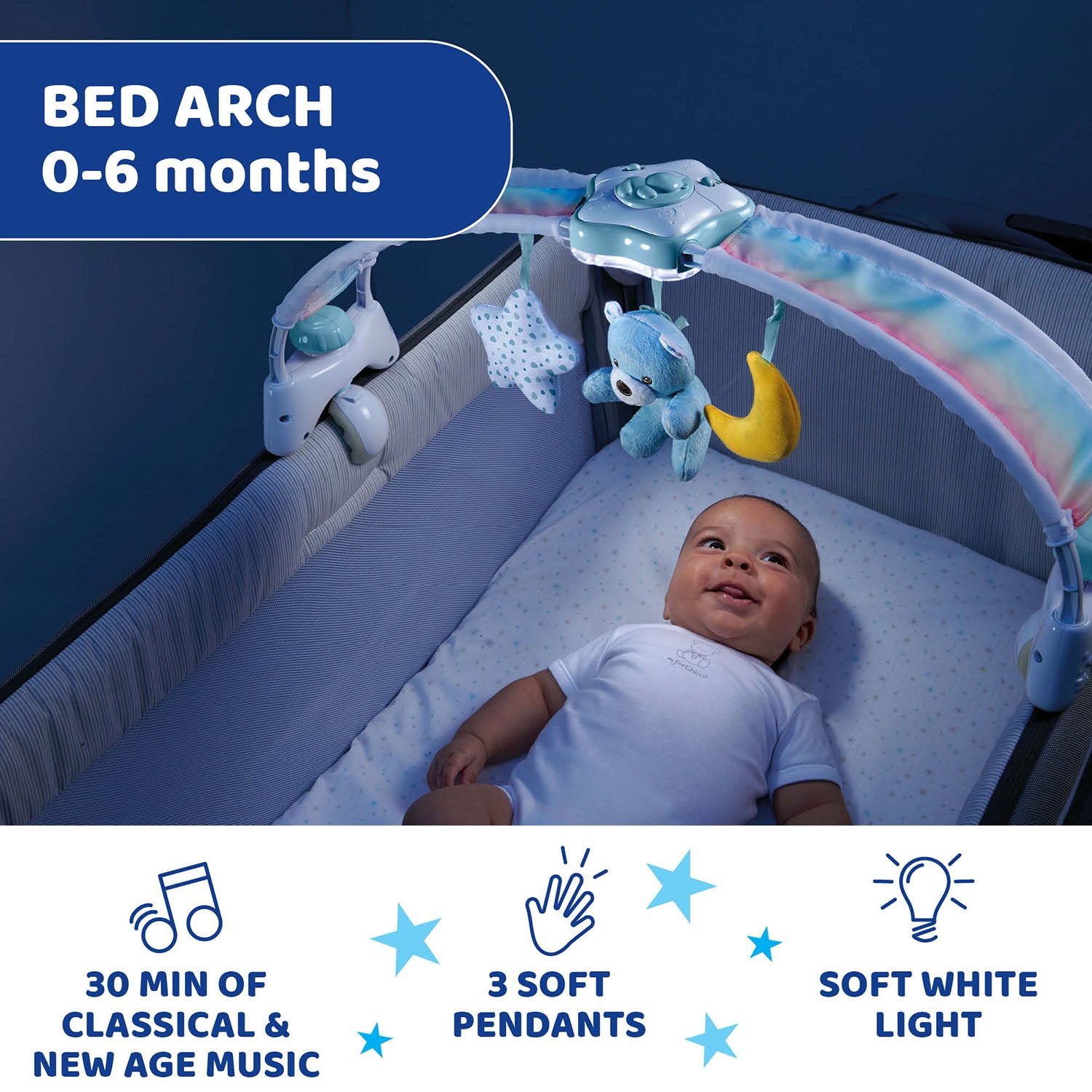 Chicco Rainbow Sky Bed Arch Blue 00010473100000