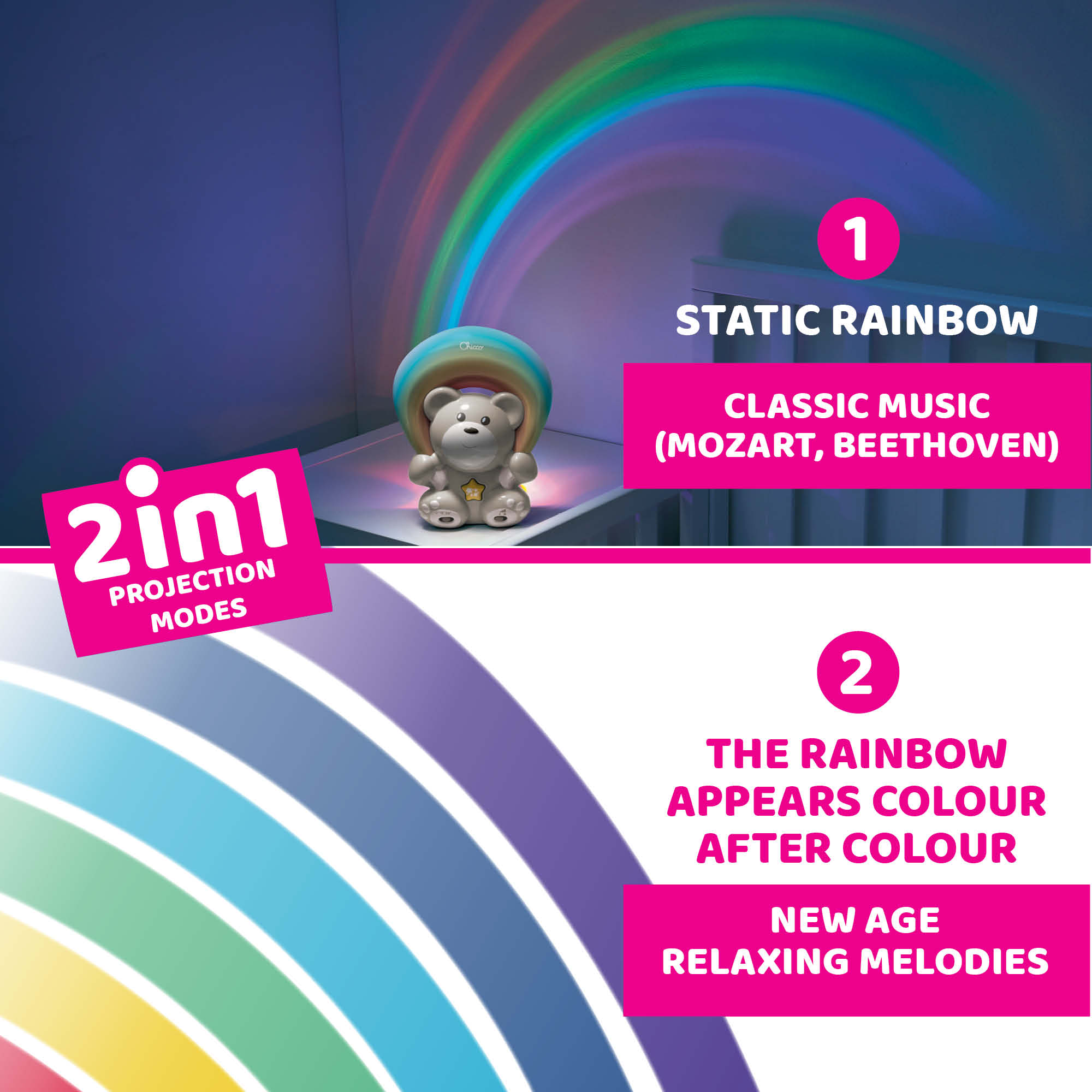 Chicco Rainbow Bear Bedside Projector 00010474200000