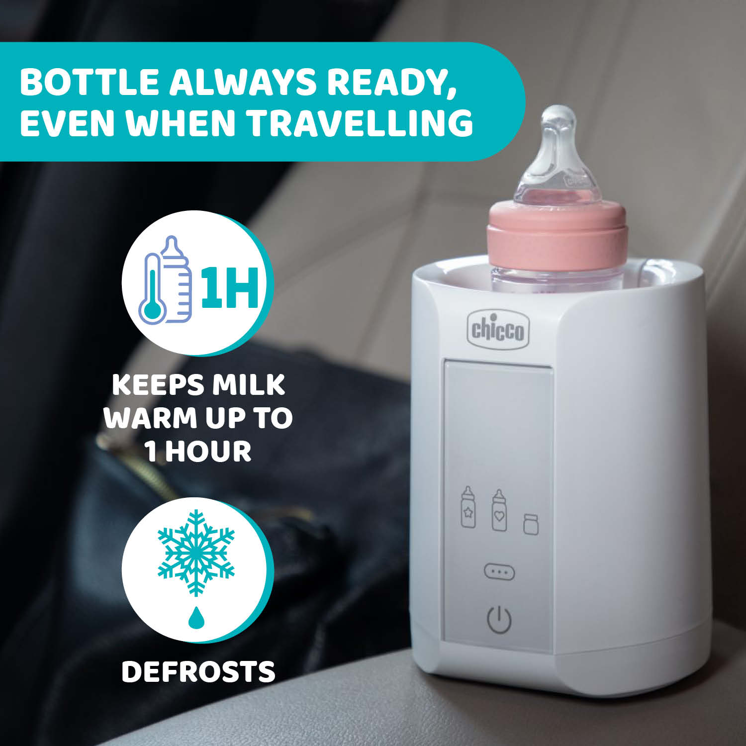 Chicco Home + Travel Bottle Warmer with Car Plug