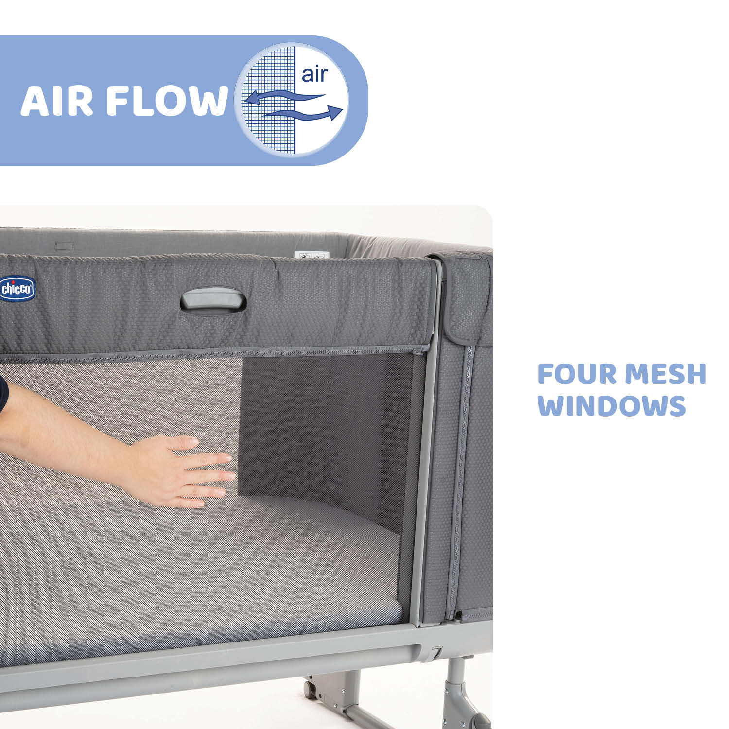 Chicco Next2Me Forever 3-in-1 Co-sleeping Cot Moon Grey