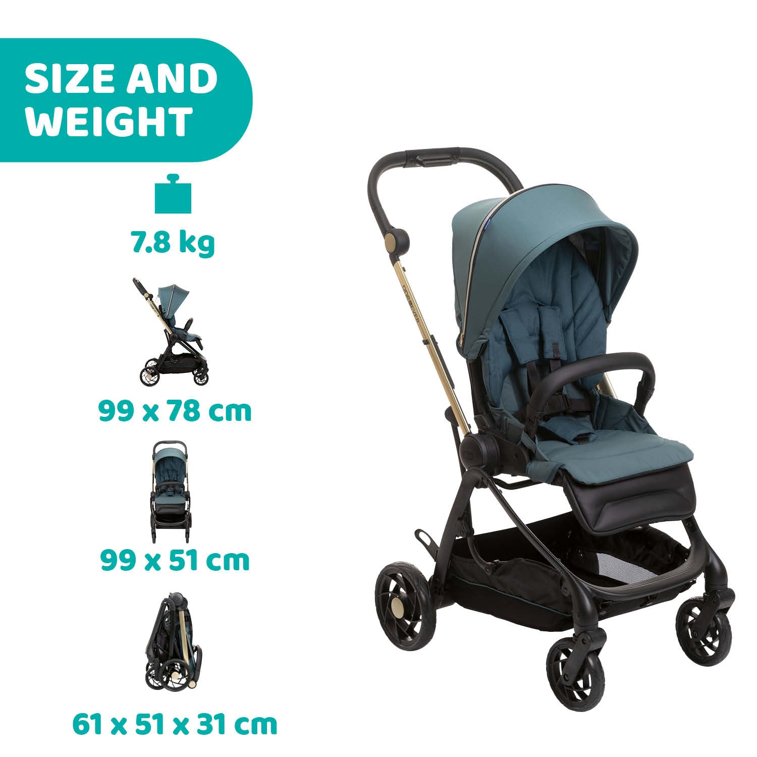 Chicco One4Ever 2-Ways Facing Stroller Lightweight 079881-792