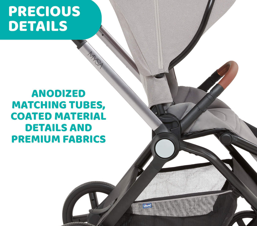 Chicco Mysa Stroller & MYSA LIGHT CARRYCOT BLACK SATIN (Promo)