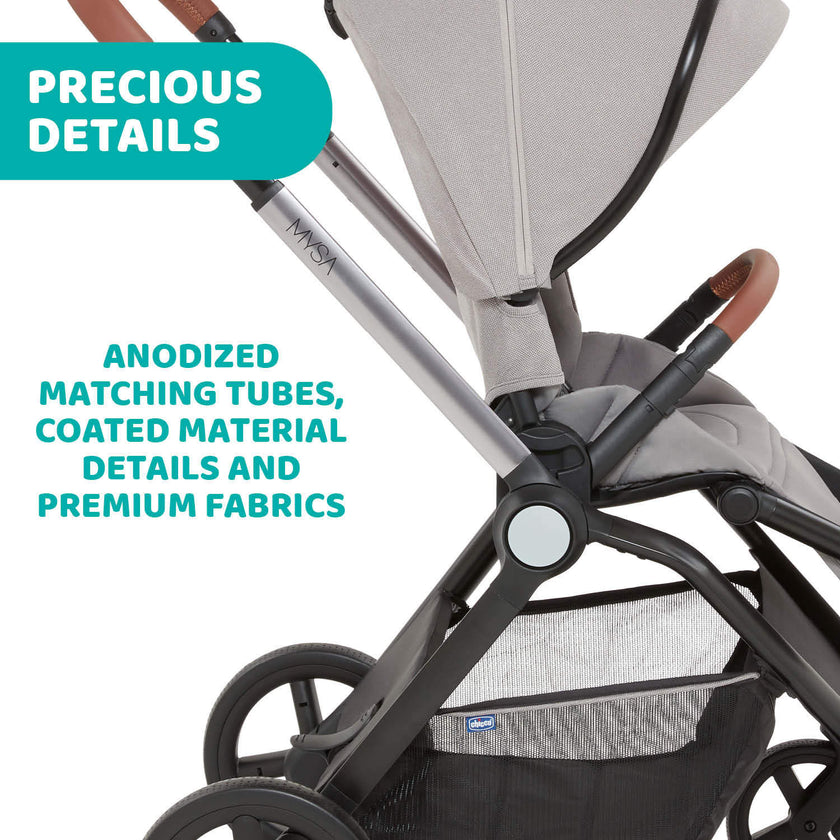 Chicco Mysa Stroller & MYSA LIGHT CARRYCOT BLACK SATIN (Promo)