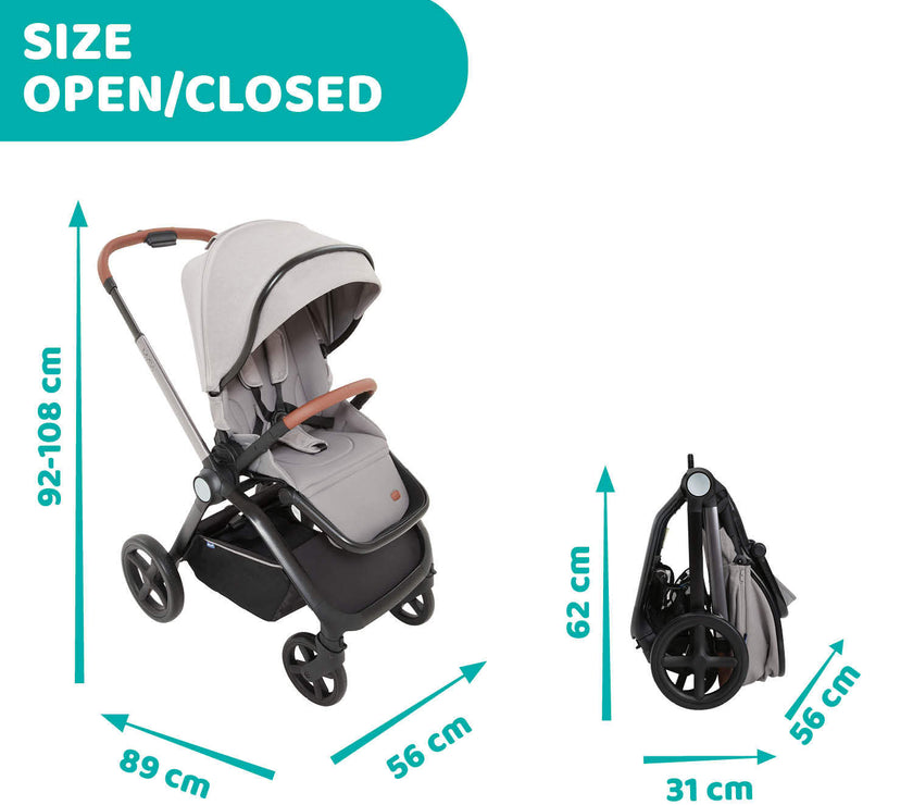 Chicco Mysa Stroller & MYSA LIGHT CARRYCOT BLACK SATIN (Promo)