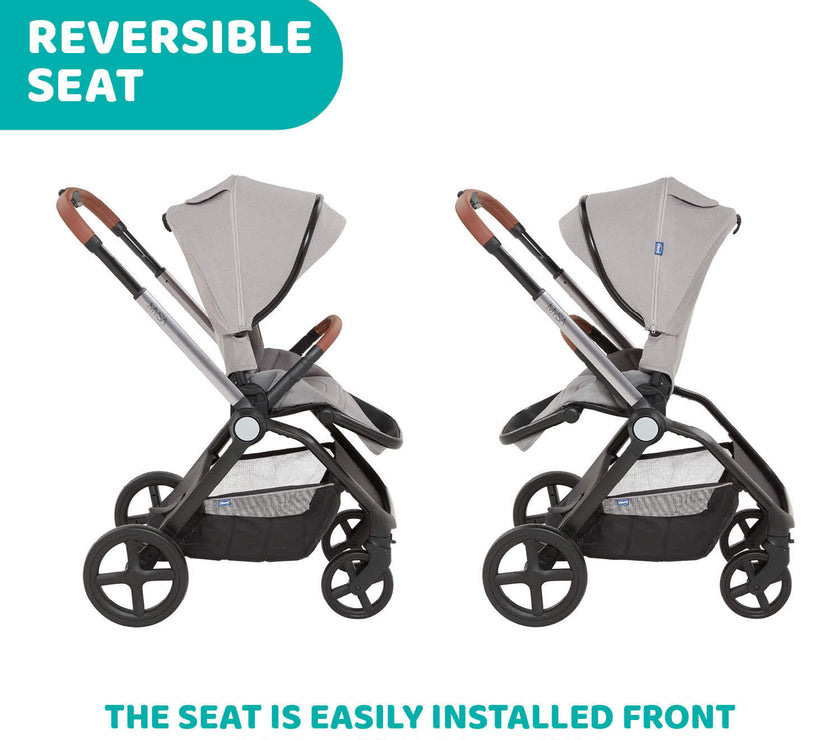 Chicco Mysa Stroller & MYSA LIGHT CARRYCOT BLACK SATIN (Promo)