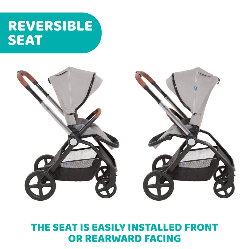 Chicco Mysa Stroller & MYSA LIGHT CARRYCOT BLACK SATIN (Promo)