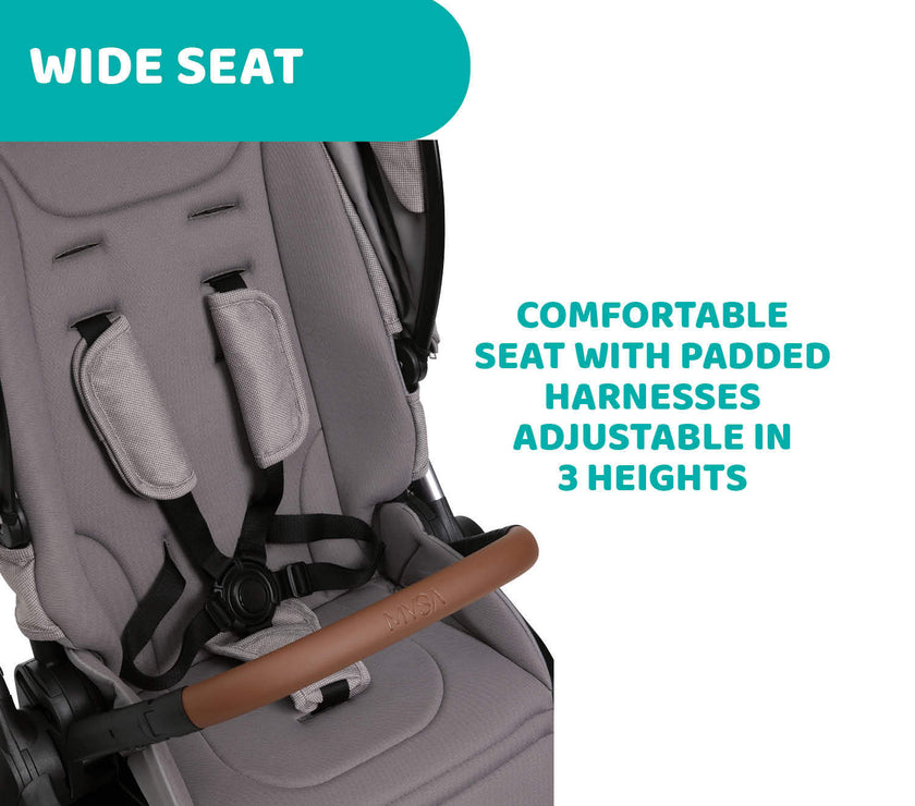Chicco Mysa Stroller & MYSA LIGHT CARRYCOT BLACK SATIN (Promo)