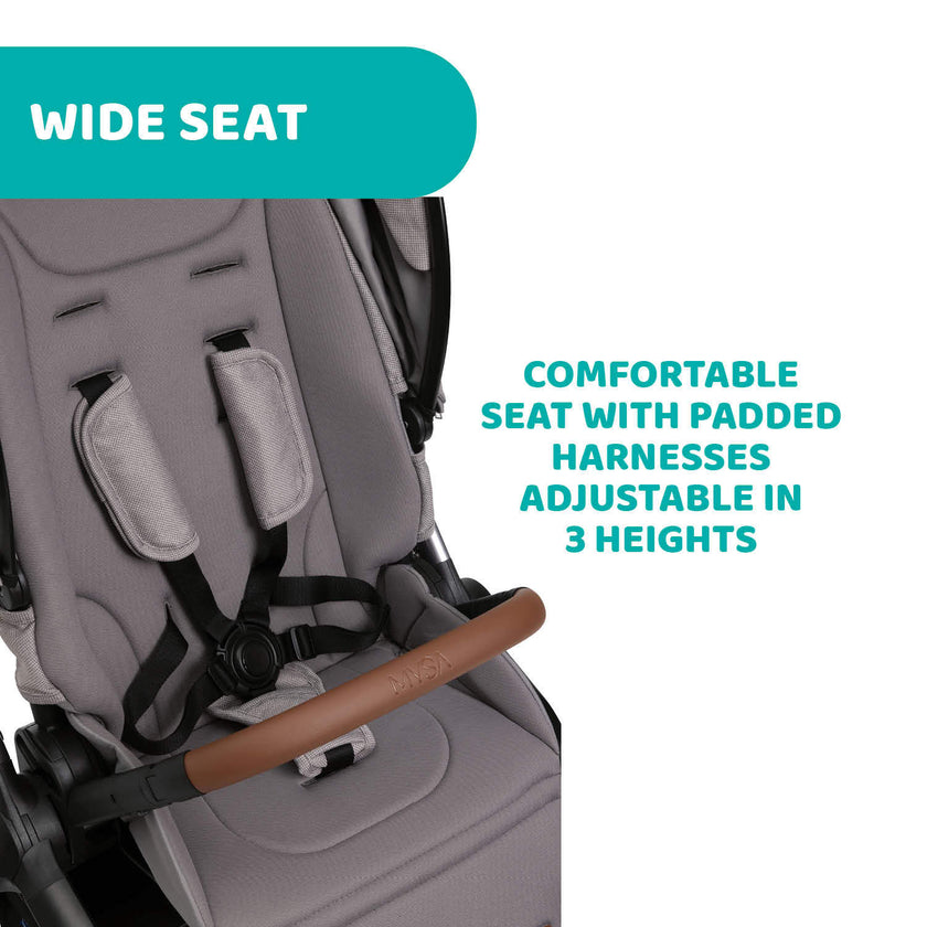 Chicco Mysa Stroller & MYSA LIGHT CARRYCOT BLACK SATIN (Promo)