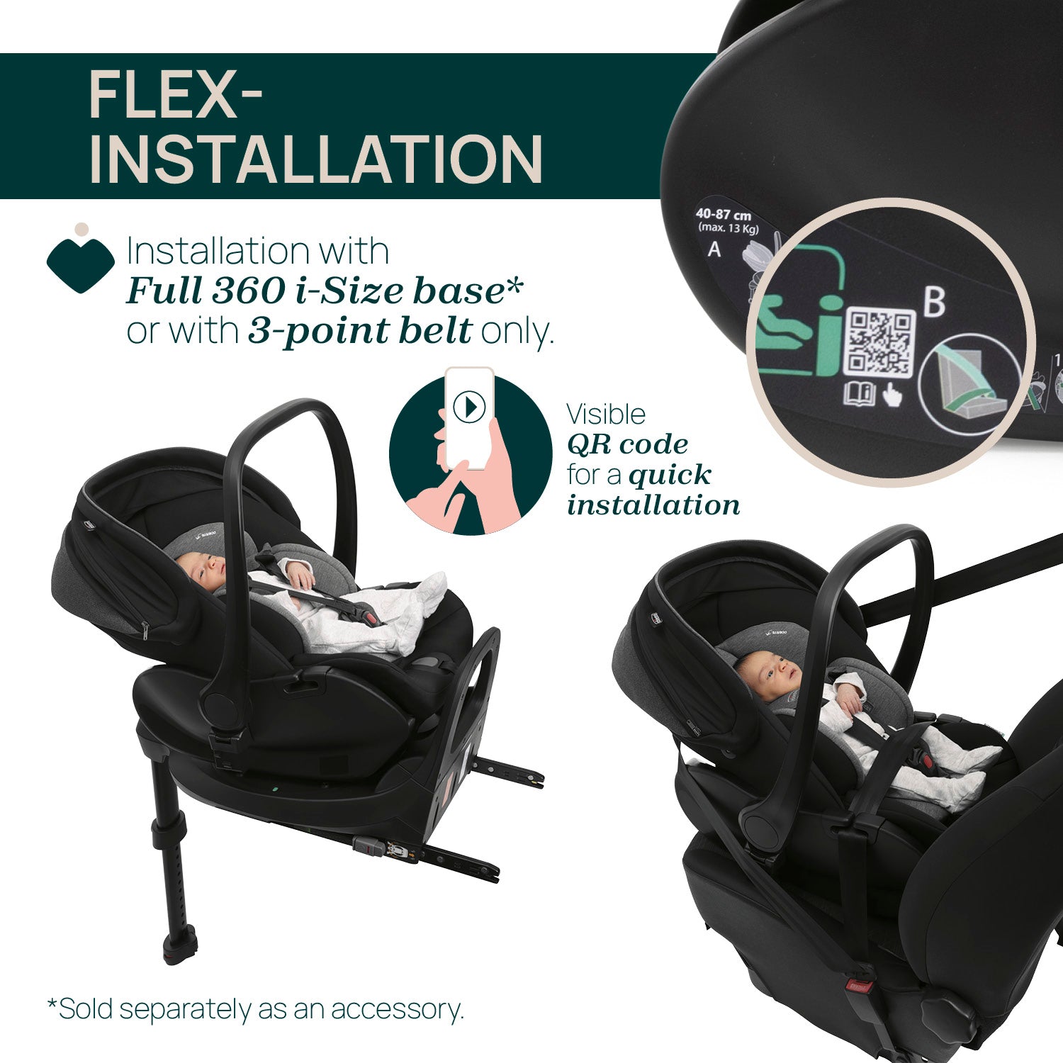 Chicco First-Seat Recline i-Size Carrier Black Satin 05087100450000