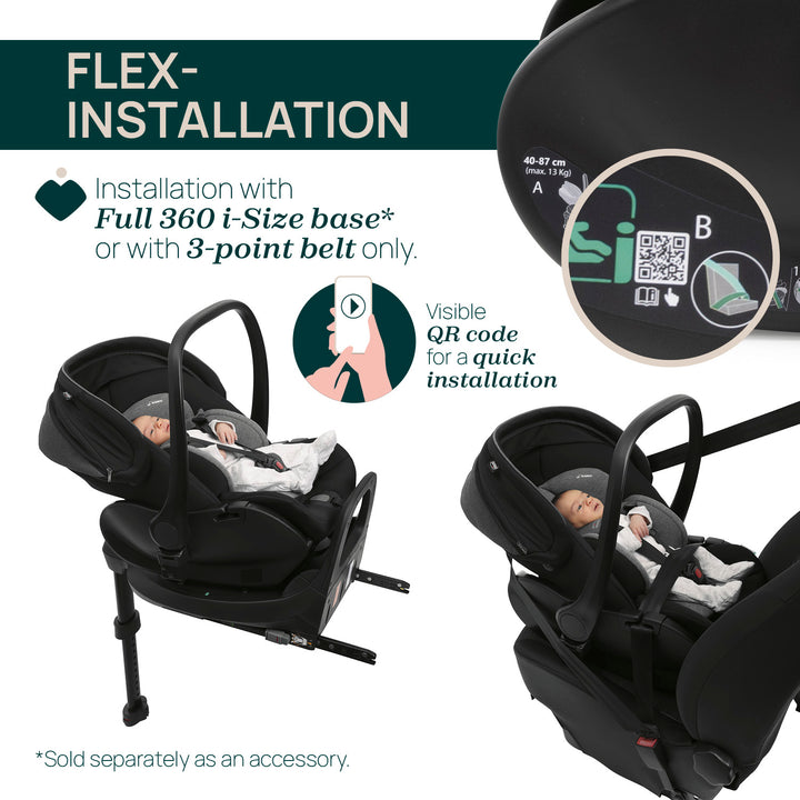 Chicco First-Seat Recline i-Size Carrier Black Satin 05087100450000