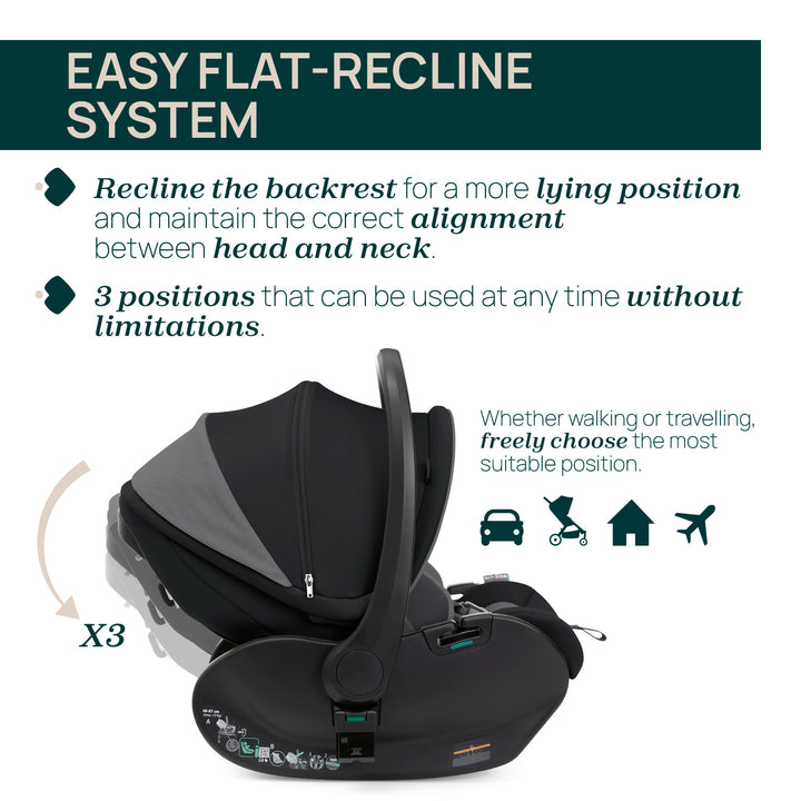 Chicco First-Seat Recline i-Size Carrier Black Satin 05087100450000
