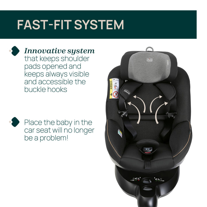 Chicco Seat105 i-Size 360 Rotating Car Seat Posh Black 04087114330000
