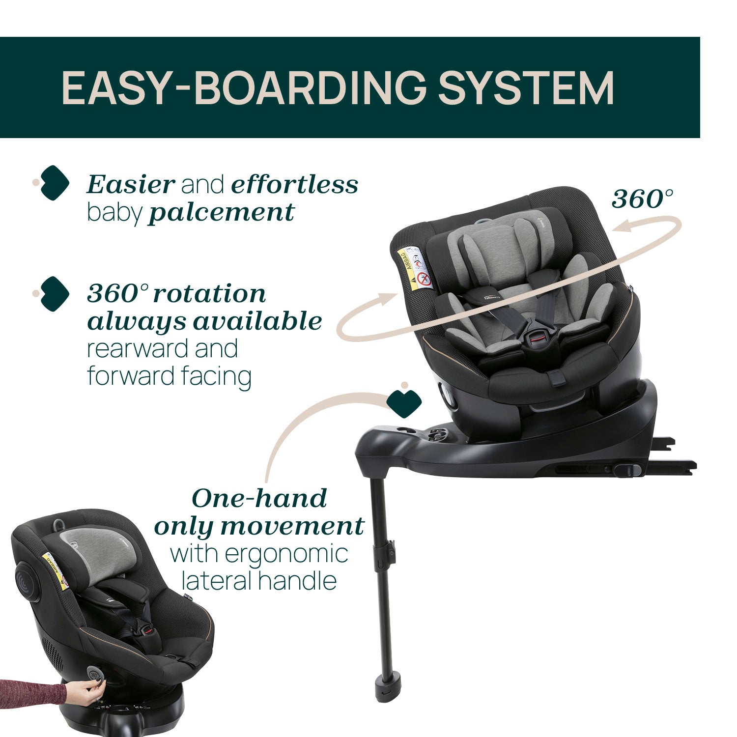 Chicco Seat105 i-Size 360 Rotating Car Seat Posh Black 04087114330000