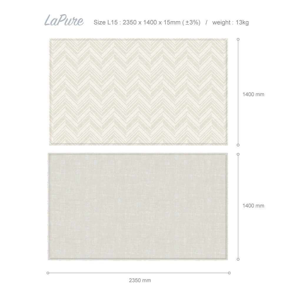 Parklon LaPure Herringbone Rug Fabric Beige (size XL15)-3