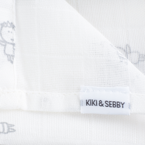 KIKI & SEBBY® 100% Cotton Muslin Swaddle Blankets – 3 pack