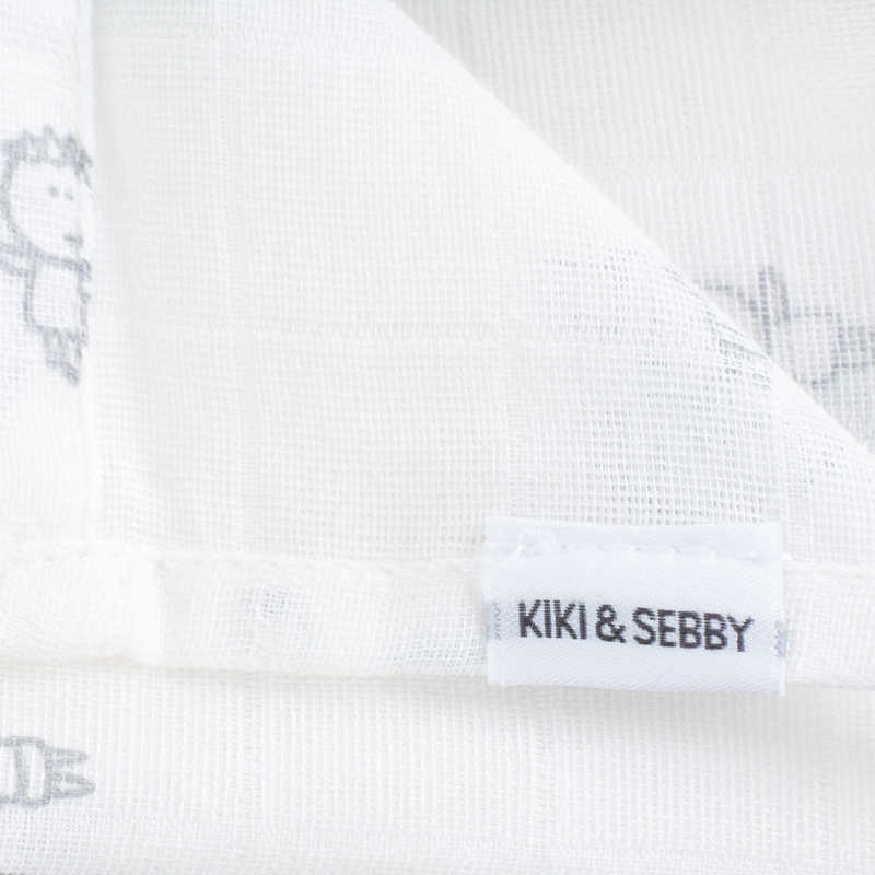 KIKI & SEBBY® 100% Cotton Muslin Swaddle Blankets – 3 pack-7