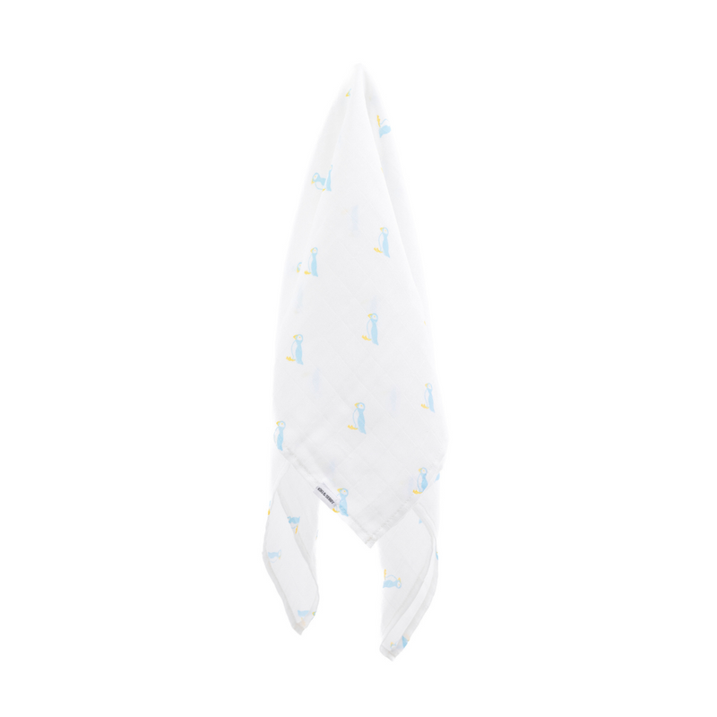 Kiki and Sebby PUFFIN 100% Cotton Muslin Squares – 3 pack-3