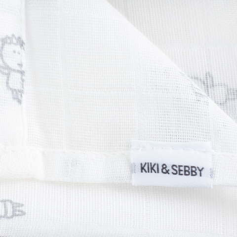 KIKI & SEBBY® 100% Cotton Muslin Squares – 3 pack